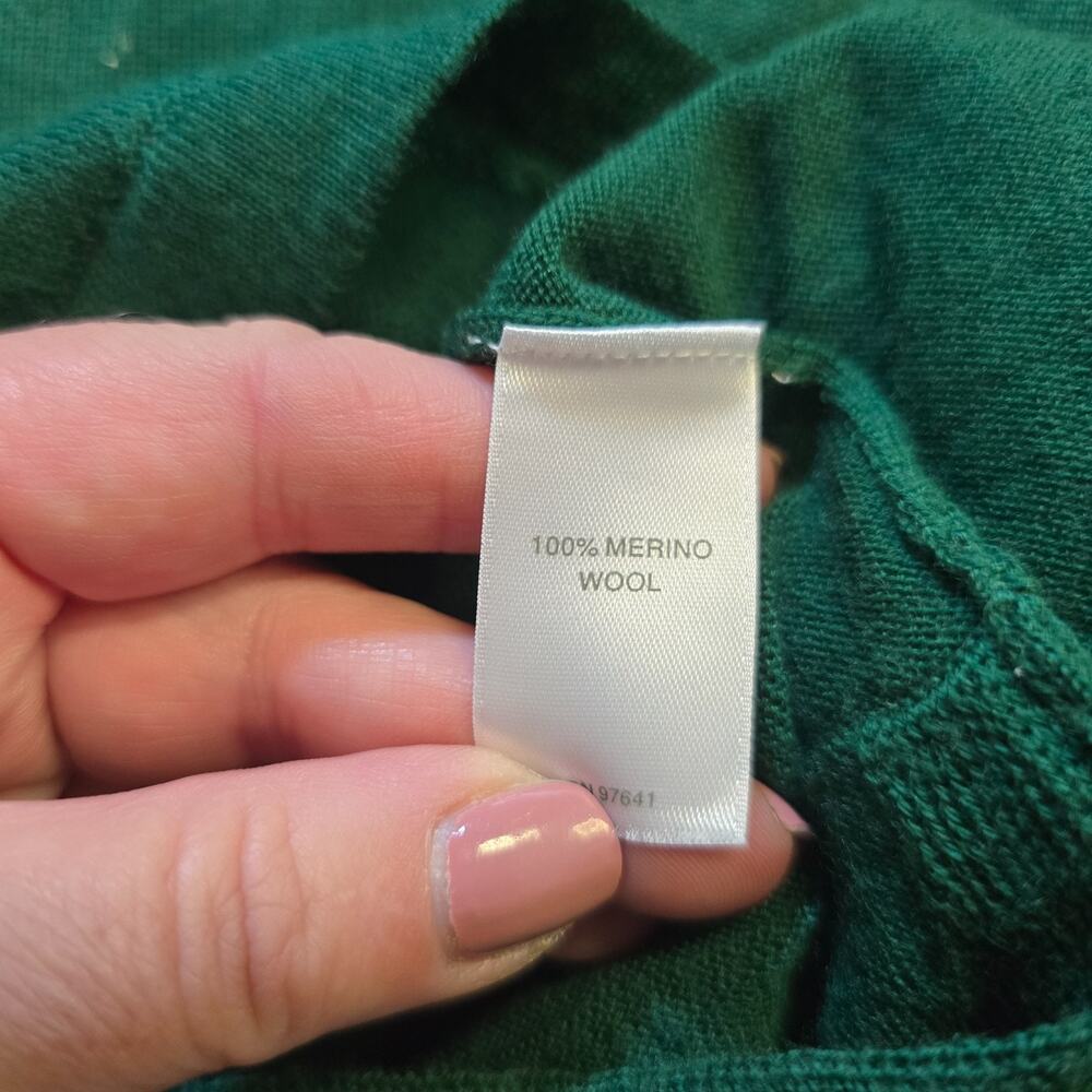 J Jill Sweater Top Womens Size Medium Green Merino Wool Long Sleeve Knit Capsule - Picture 9 of 11